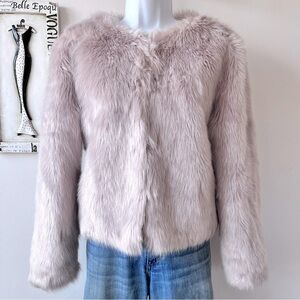 Carolina Belle Montreal Pink Boho Faux Fur Short Teddy Coat Sz XS